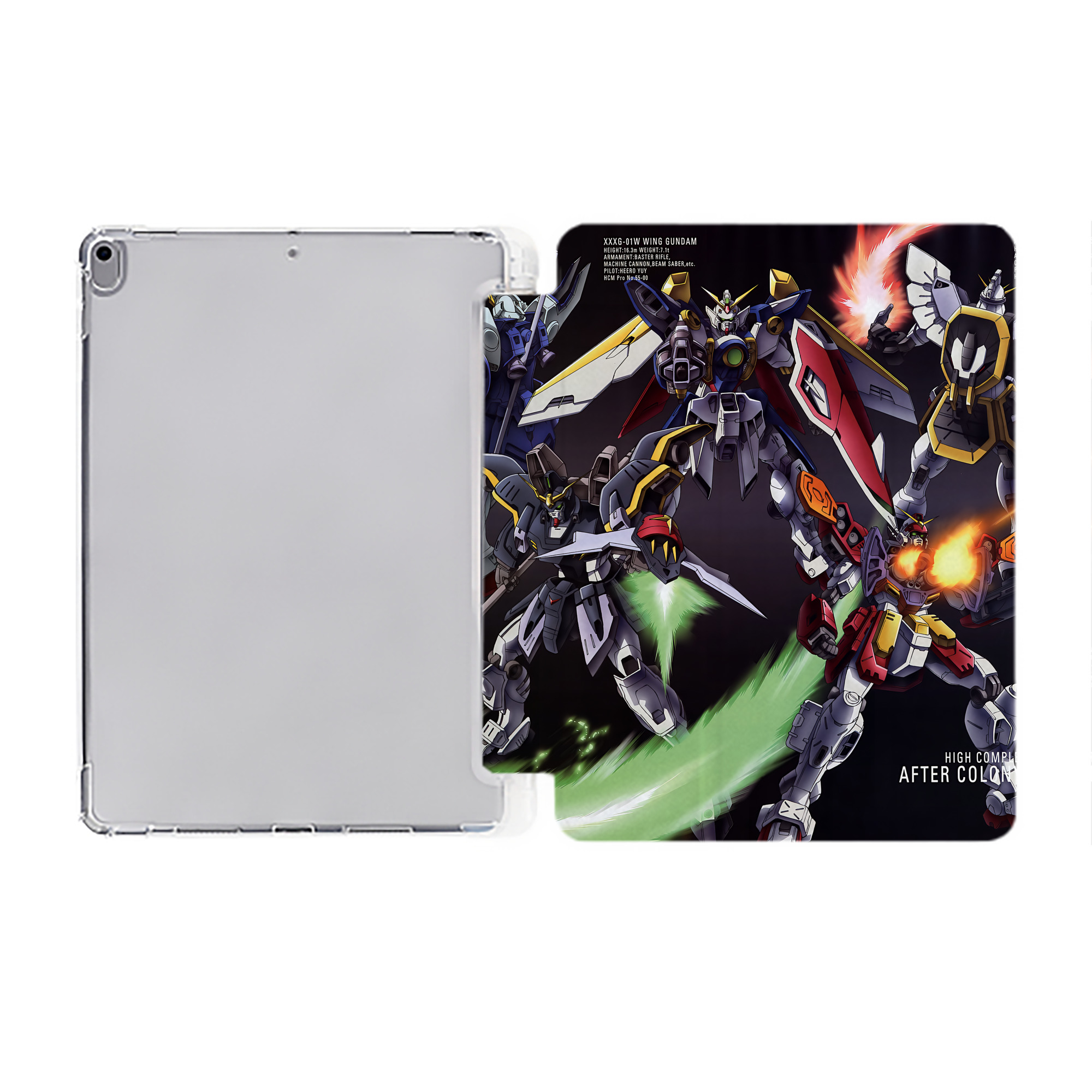 （画像用） 機動戦士ガンダム Mobile Suit Gundam IPad ケース ペン収納付き 三つ折りスタンド PUレザー×シリコン 対応機種9.5/10.5/10.9インチ